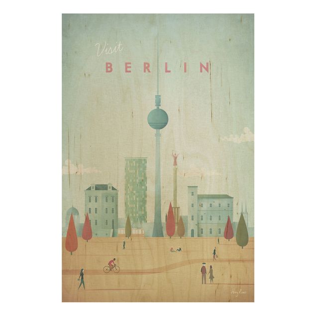 Trätavlor vintage Travel Poster - Berlin
