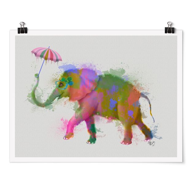 Tavlor modernt Rainbow Splash Elephant