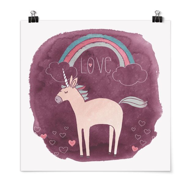 Posters djur Unicorn Troop - Love