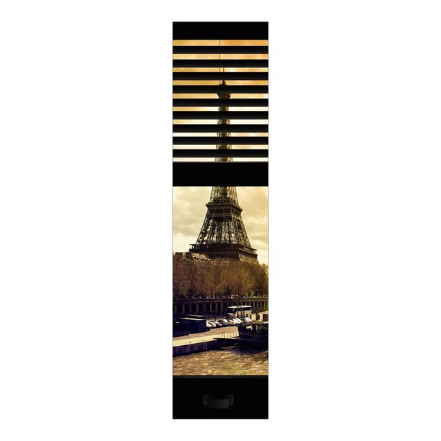 Panelgardiner arkitektur och skyline Window View Blinds - Paris Eiffel Tower sunset