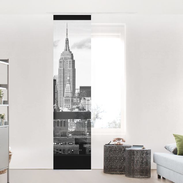 Kök dekoration Windows Overlooking New York Skyline Black And White