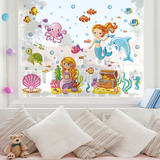 Fönsterdekaler djur Mermaid - Underwater World Set