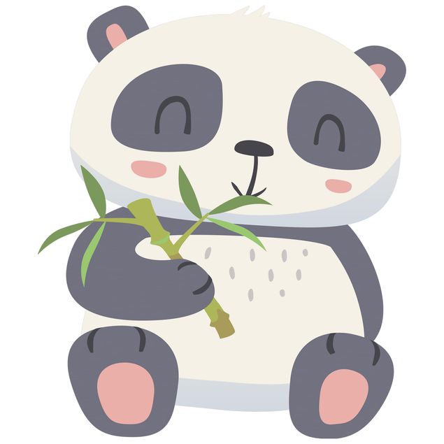 Självhäftande folier Panda Munching On Bamboo