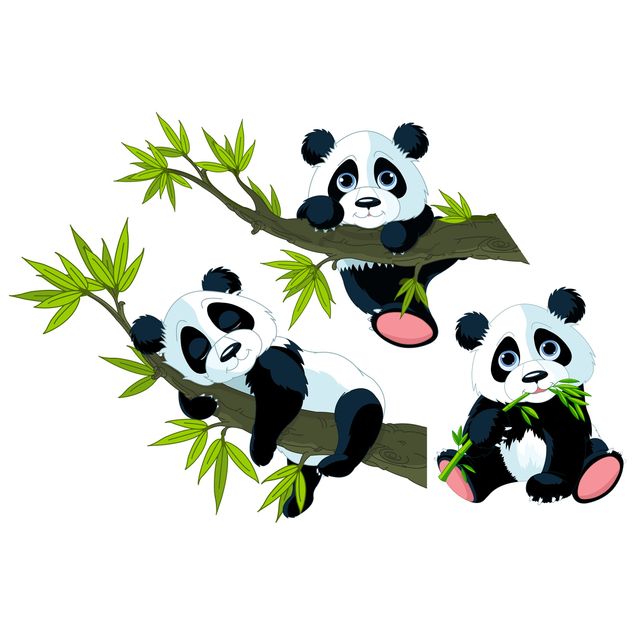 Fönsterdekaler djur Panda set