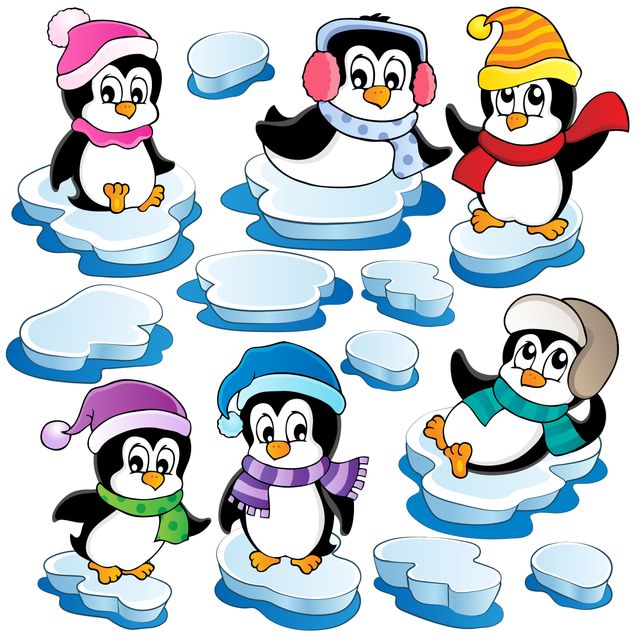 Självhäftande folier Penguin Winter Set