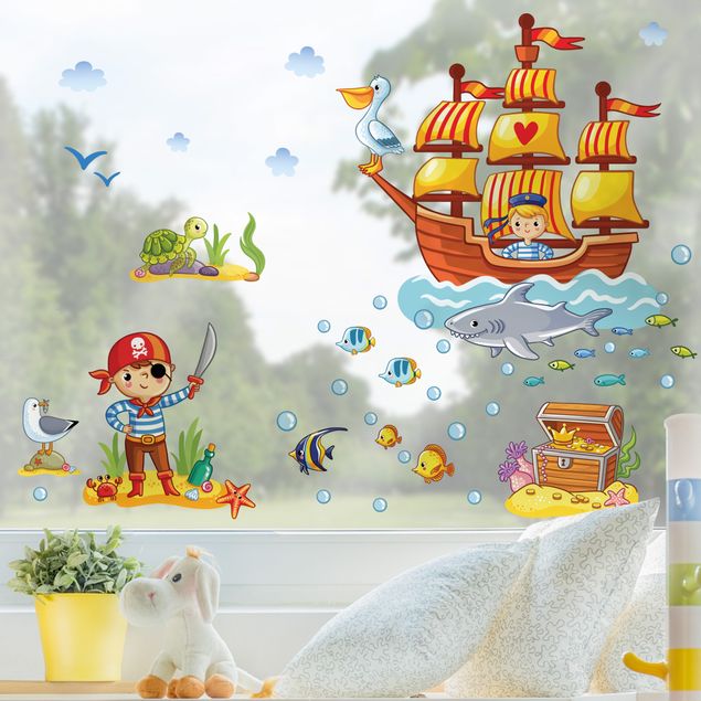 Fönsterdekaler djur Underwater World - Pirates Set
