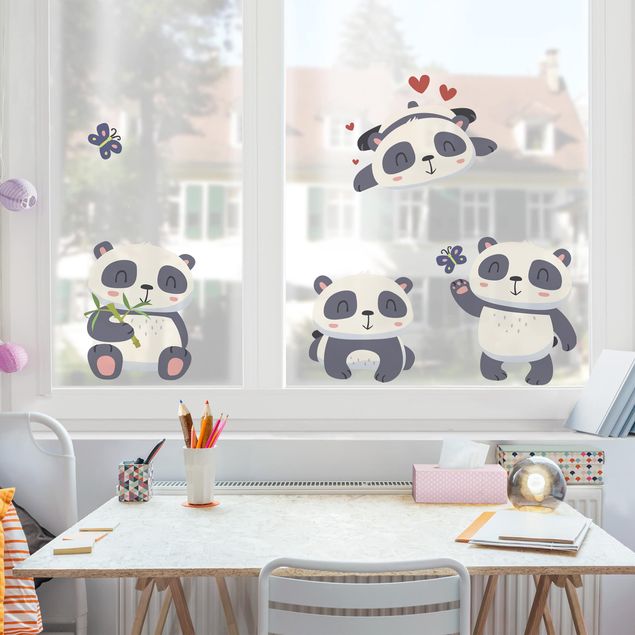 Fönsterdekaler djur Sweet Panda Bear Set