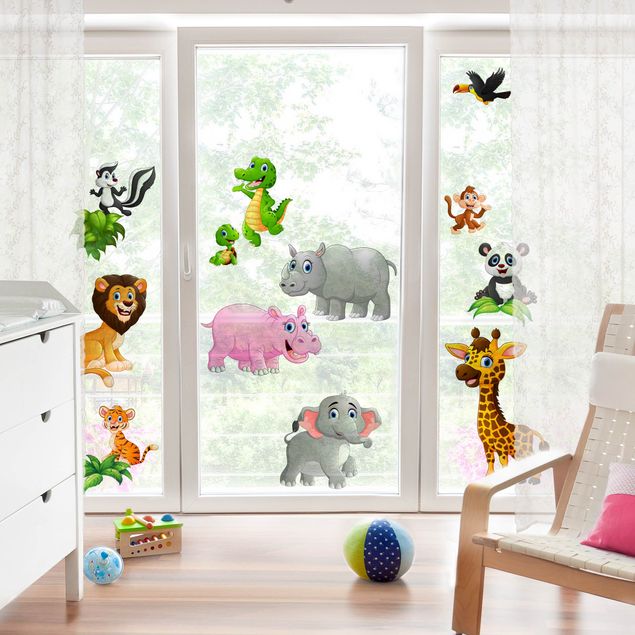 Fönsterdekaler djur Jungle Animals