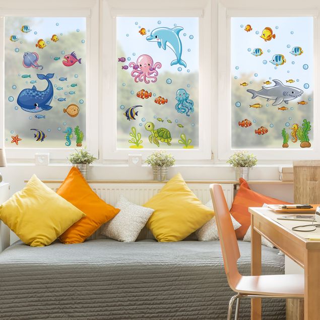 Fönsterdekaler djur Underwater World - Fish Set