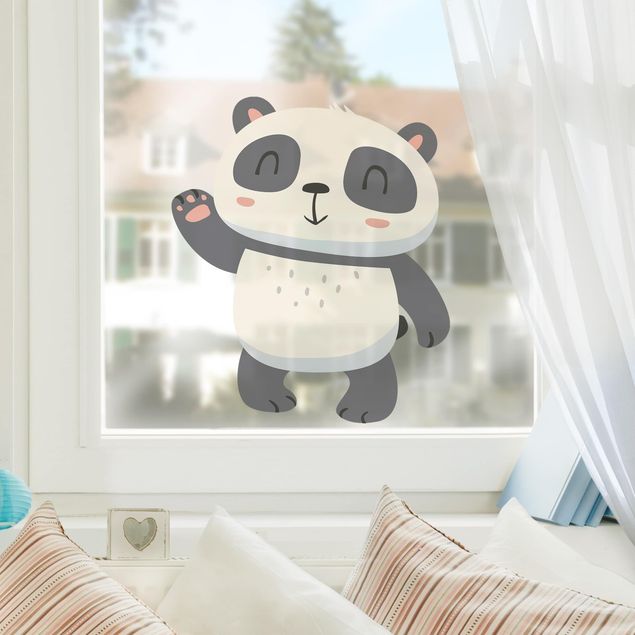 Fönsterdekaler djur Waving Panda