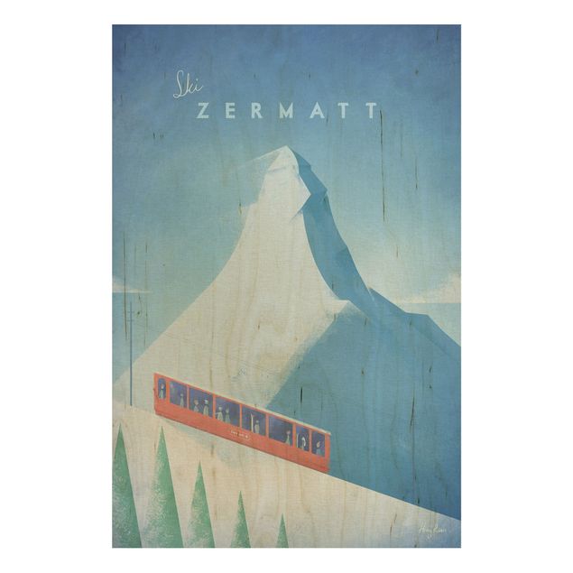 Trätavlor landskap Travel Poster - Zermatt