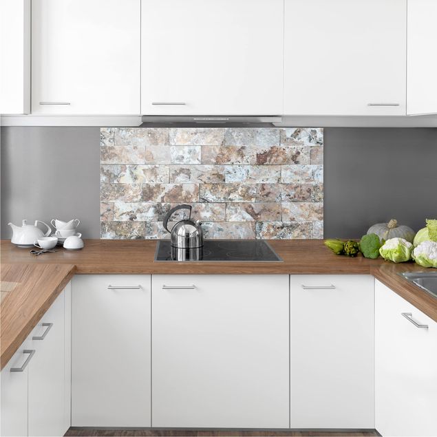 Stänkskydd kök glas mönster Natural Marble Stone Wall
