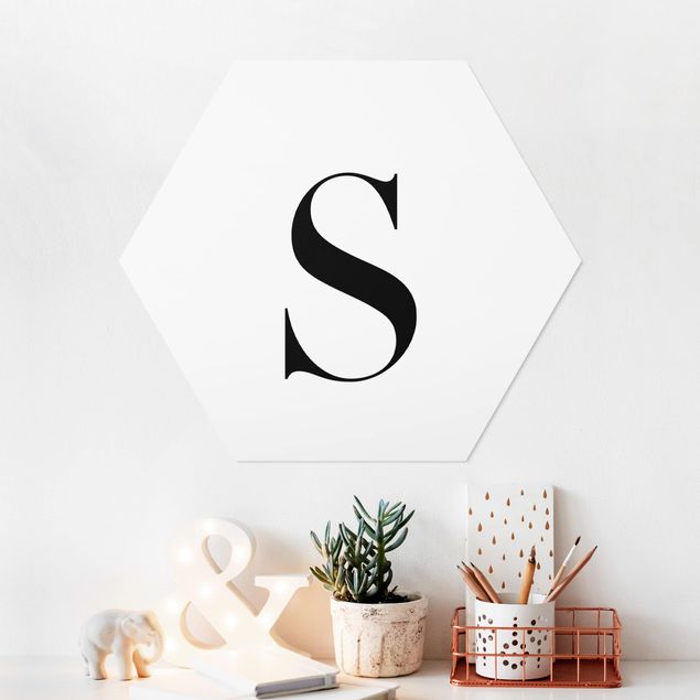 Kök dekoration Letter Serif White S