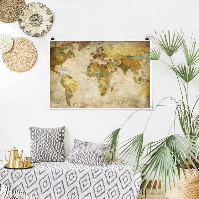 Posters världskartor World map