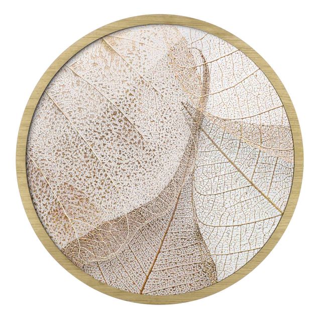 Tavlor med ram Delicate Leaf Structure In Gold