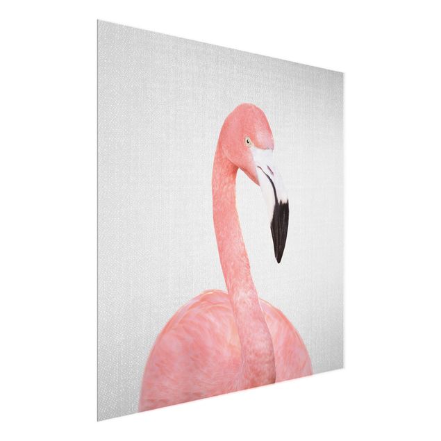 Glastavlor djur Flamingo Fabian