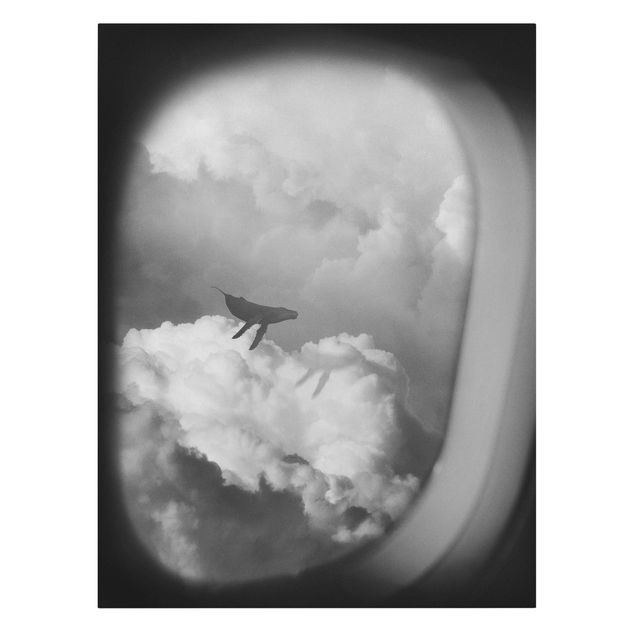 Tavlor konstutskrifter Flying Whale Up In The Clouds