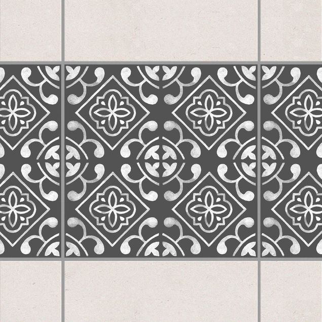 Kök dekoration Dark Gray White Pattern Series No.02
