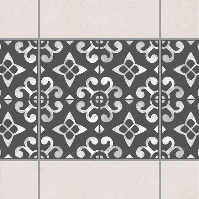 Kök dekoration Dark Gray White Pattern Series No.05