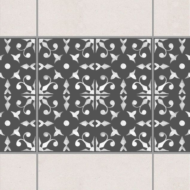 Kök dekoration Dark Gray White Pattern Series No.06