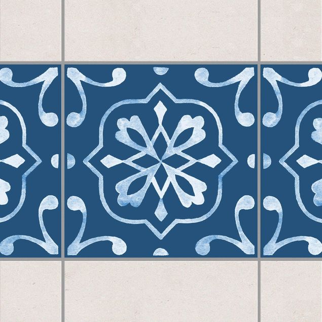 Kök dekoration Pattern Dark Blue White Series No.4
