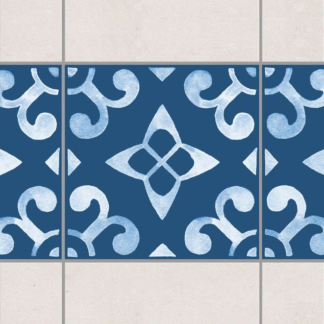 Kök dekoration Pattern Dark Blue White Series No.5