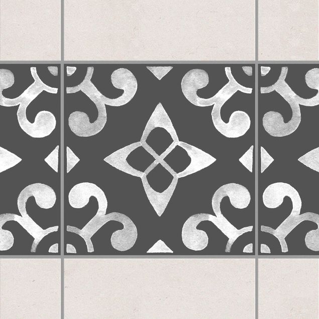 Kök dekoration Pattern Dark Gray White Series No.05