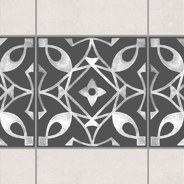 Kök dekoration Pattern Dark Gray White Series No.08