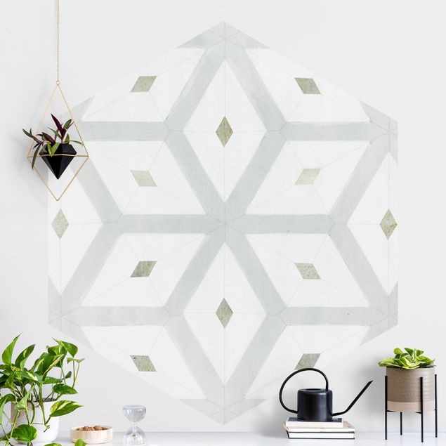 Tapeter geometrisk Tiles From Sea Glass
