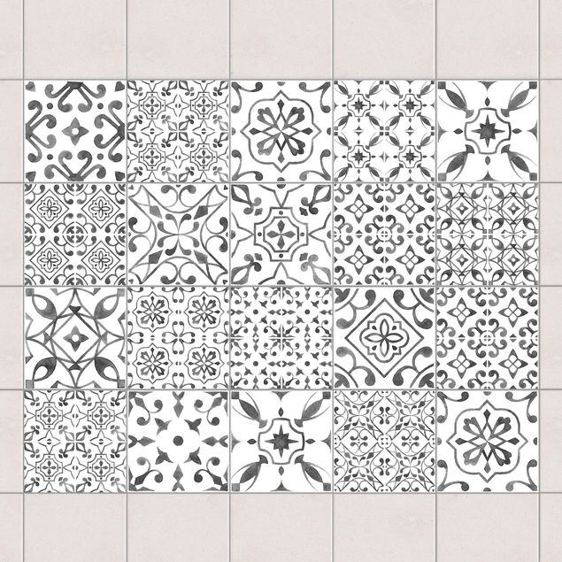 Kök dekoration Gray White Pattern Mix