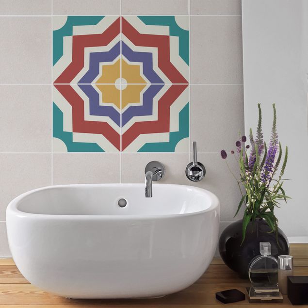Kakel klistermärken mönster 4 Moroccan tiles star pattern