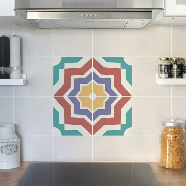 Kakel klistermärken marockanska 4 Moroccan tiles star pattern