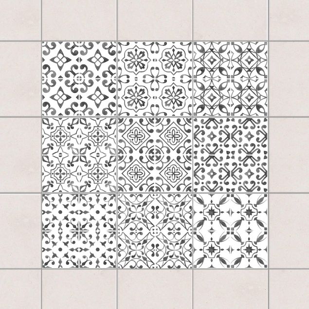 Kök dekoration Gray White Pattern Series