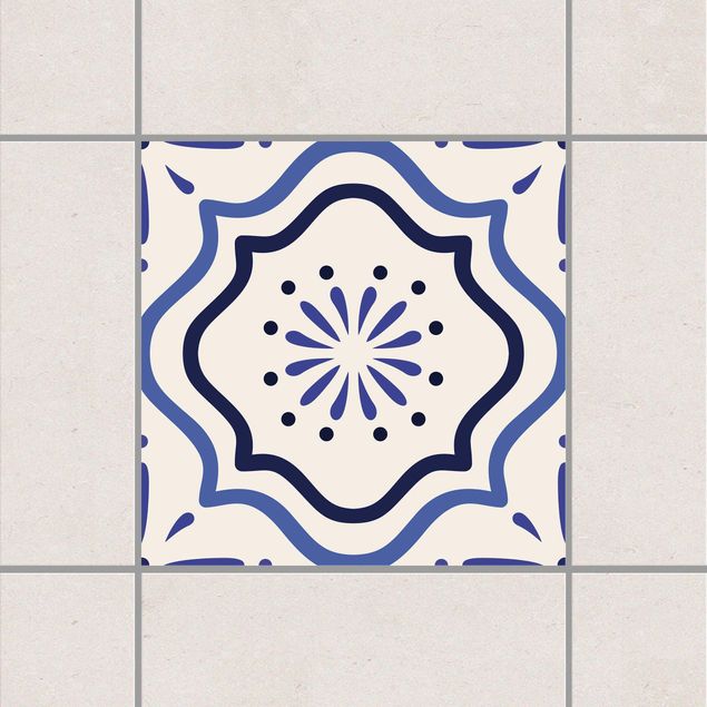 Kök dekoration Mediterranean tile white blue