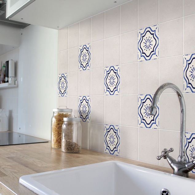 Kakel klistermärken mosaik Mediterranean tile white blue