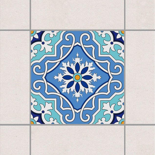Kök dekoration Mediterranean tile pattern blue turquoise