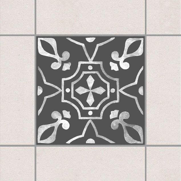 Kök dekoration Pattern Dark Gray White Series No.09