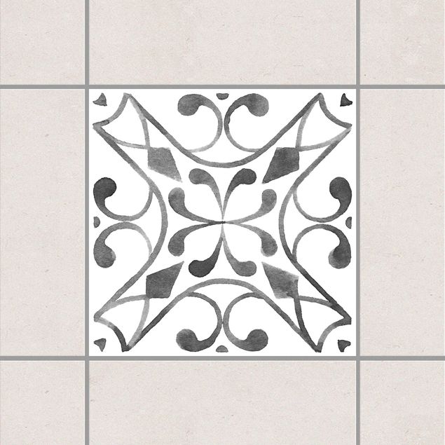 Kakel klistermärken Pattern Gray White Series No.3