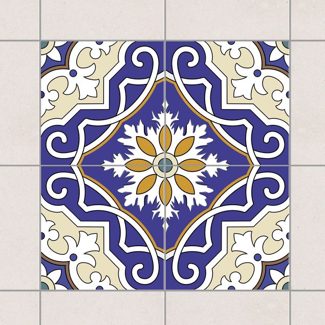 Kök dekoration Tile Sticker Set - Ornament from 4 Spanish tiles
