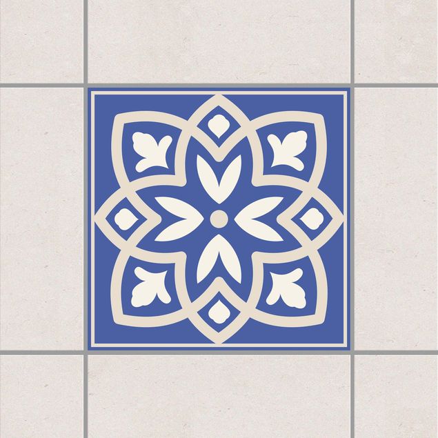 Kök dekoration Portuguese tile with blue flower