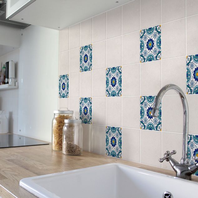 Kakel klistermärken mosaik Portuguese tile pattern of Azulejo