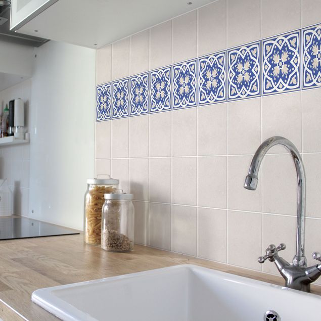 Kakel klistermärken färgglada Portuguese tile pattern blue