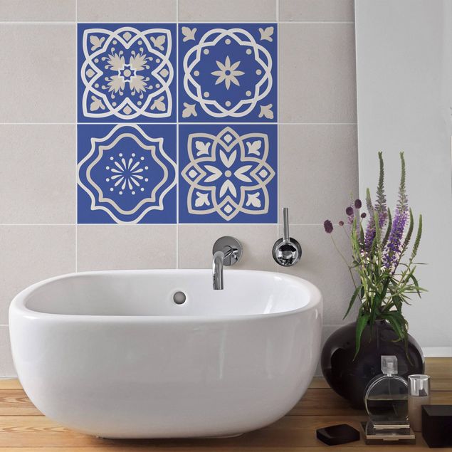 Kakel klistermärken mönster 4 Portuguese tiles blue