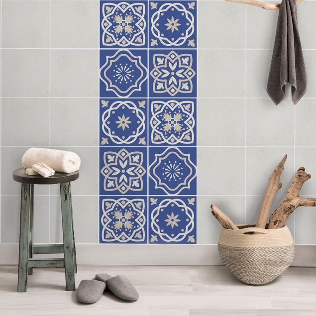 Kakel klistermärken 4 Portuguese tiles blue