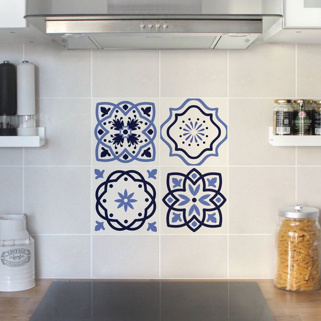Kakel klistermärken mönster 4 Portuguese tiles crème