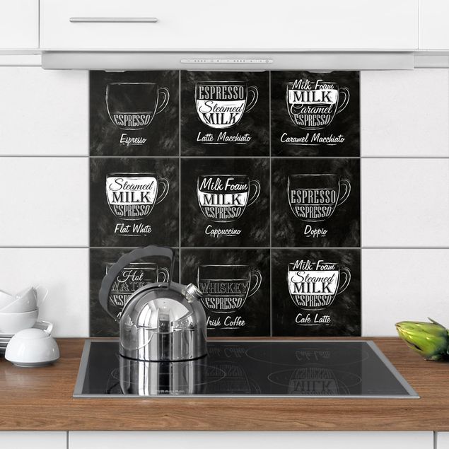 Kakel klistermärken Coffee Varieties Chalkboard