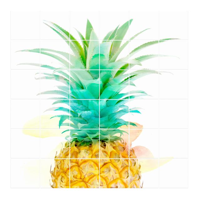 Kakel klistermärken gul Pineapple Watercolour