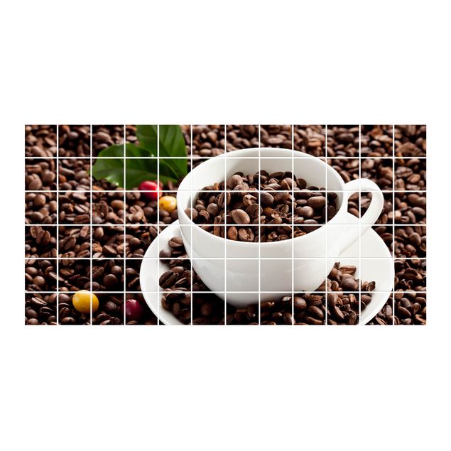 Kakel klistermärken Coffee Cup With Roasted Coffee Beans