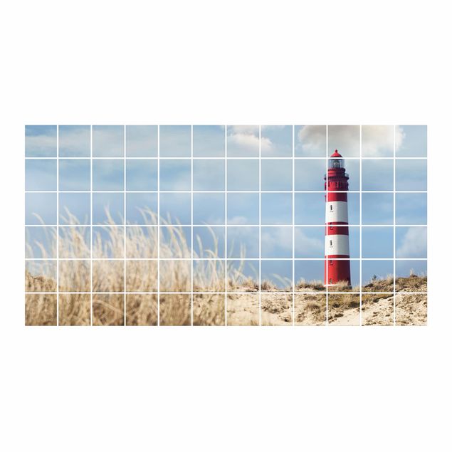 Kakel klistermärken Lighthouse Between Dunes
