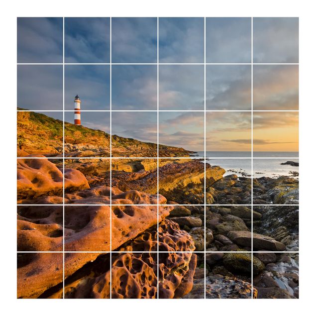 Kakel klistermärken Tarbat Ness Ocean & Lighthouse At Sunset